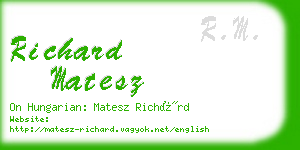 richard matesz business card